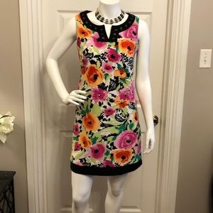 Perceptions New York Floral Sleeveless Dress Size 8 Spandex Career Beach…